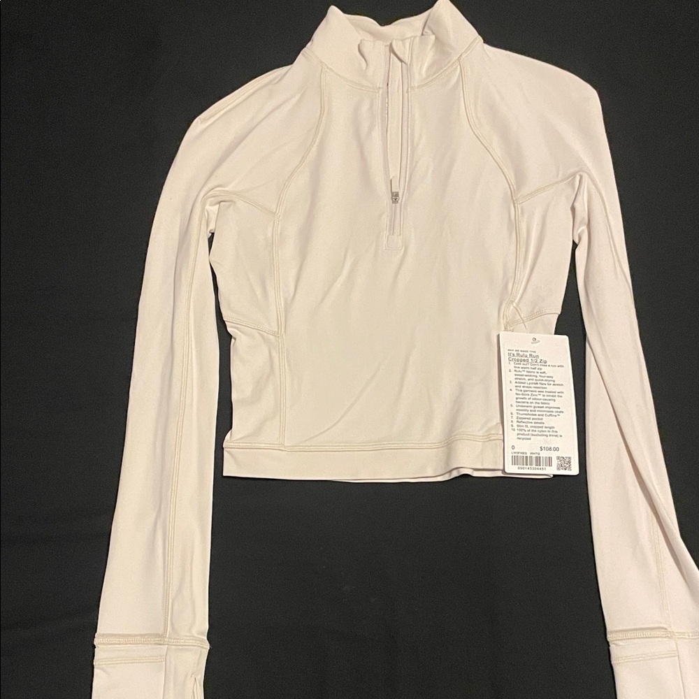 White opal it’s rulu run cropped half zip